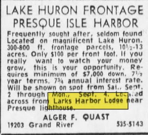 Larks Harbor Lodge Motel - Sep 1972 Ad (newer photo)